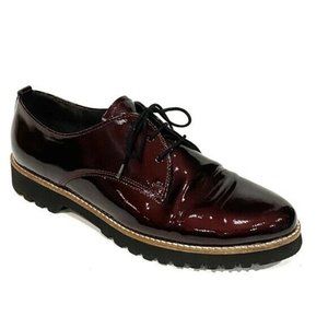 GARBOR Chunky Patent Leather Oxford Shoe Lace-Up